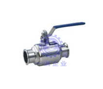 Sanitation grade quick-release right through ball valve