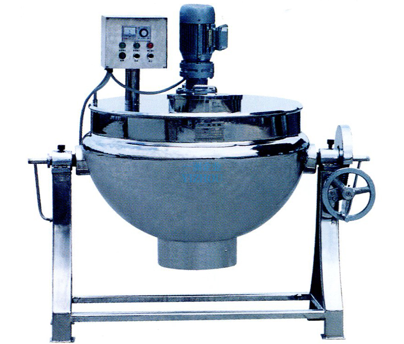 Vertical tilting jacketed pot