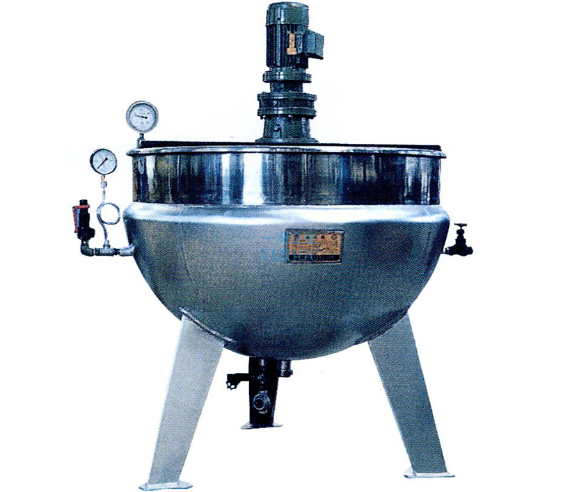 Vertical tilting jacketed pot