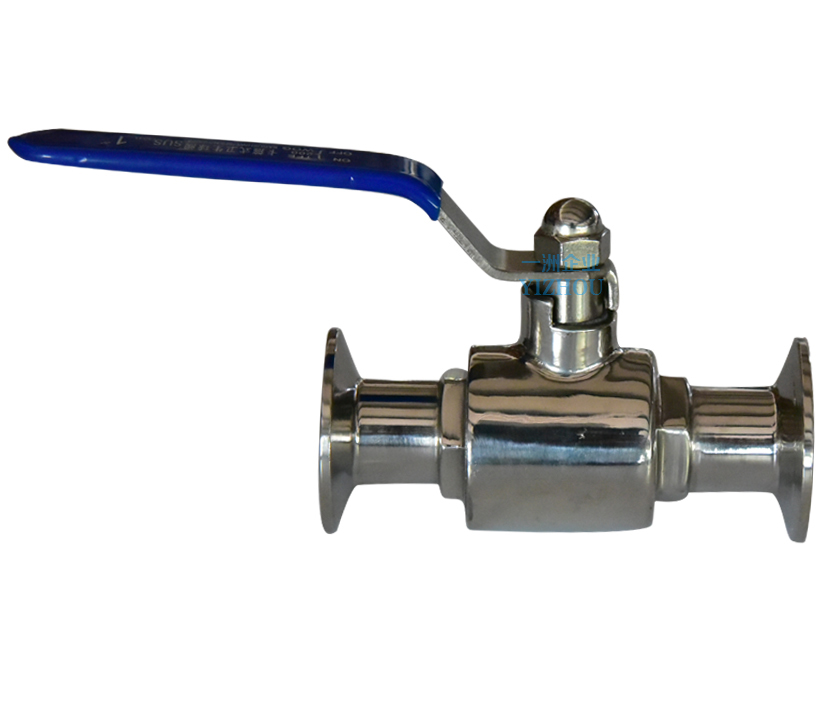 Sanitation grade quick-release right through ball valve